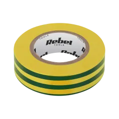 Taśma izolacyjna klejąca REBEL (0,13 mm x 19 mm x 10 yd) żółto-zielona