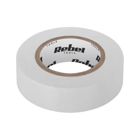 Taśma izolacyjna klejąca REBEL (0,13 mm x 19 mm x 20 yd) biała