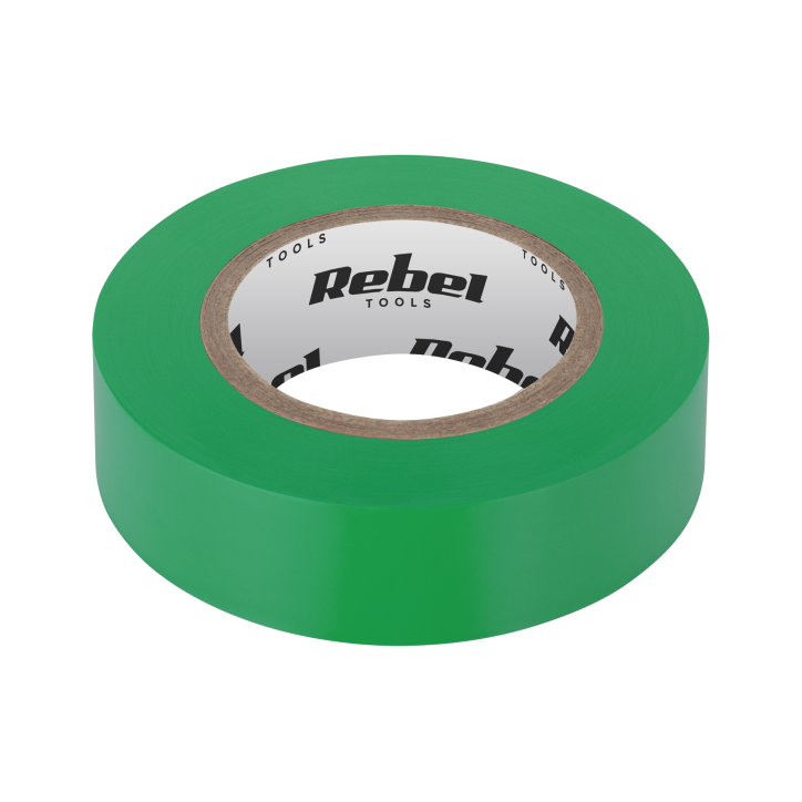 Taśma izolacyjna klejąca REBEL (0,13 mm x 19 mm x 20 yd) zielona Taśma izolacyjna klejąca REBEL (0,13 mm x 19 mm x 20 yd) zielona