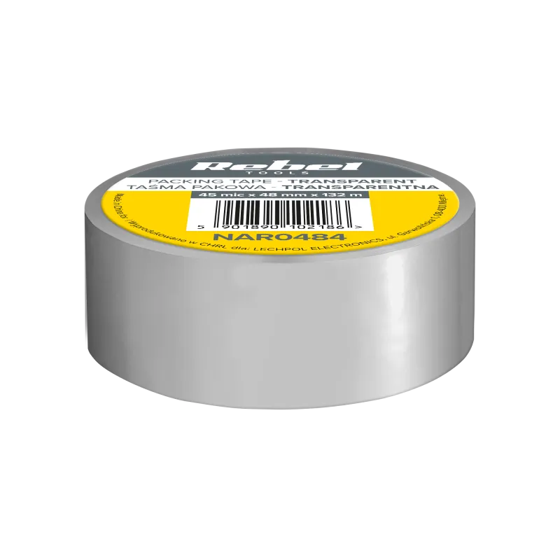 Taśma pakowa transparentna REBEL (45mic x 48 mm x 132 m) Taśma pakowa transparentna REBEL (45mic x 48 mm x 132 m)