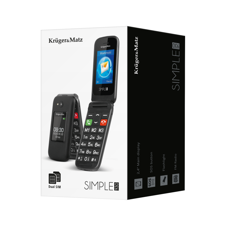 Telefon GSM dla seniora Kruger&Matz Simple 930 Telefon GSM dla seniora Kruger&Matz Simple 930