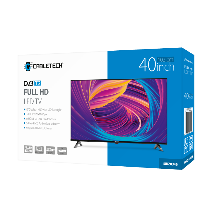 Telewizor Cabletech 40" FHD DVB-T2 H.265 HEVC Telewizor Cabletech 40" FHD DVB-T2 H.265 HEVC