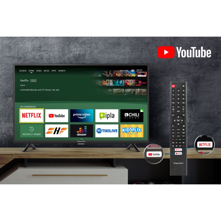 Telewizor Kruger&Matz 43" FHD smart DVB-T2/S2 H.265 HEVC Telewizor Kruger&Matz 43" FHD smart DVB-T2/S2 H.265 HEVC