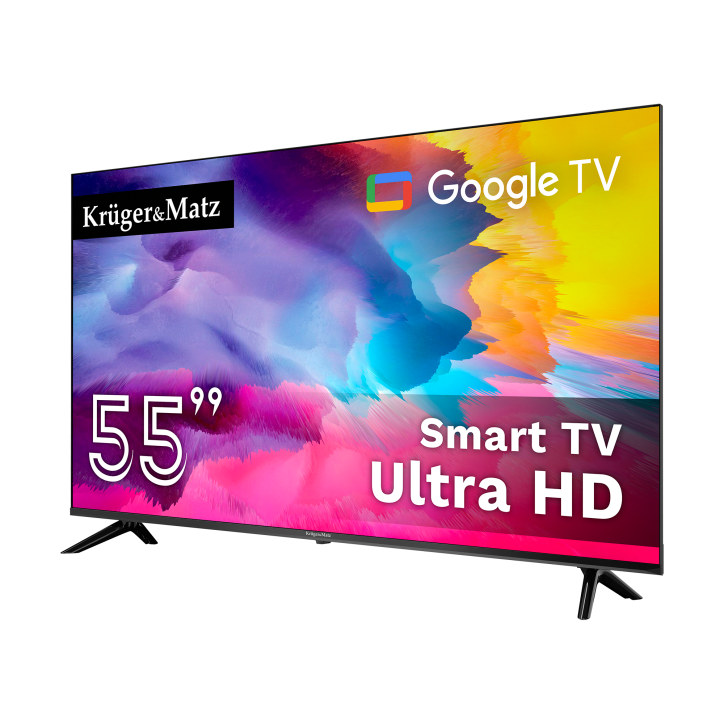 Telewizor Kruger&Matz 55" UHD Google TV DVB-T2/T/C H.265 HEVC Telewizor Kruger&Matz 55" UHD Google TV DVB-T2/T/C H.265 HEVC