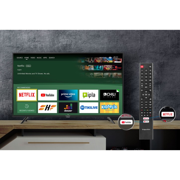 Telewizor Kruger&Matz 65" UHD smart DVB-T2/S2 H.265 HEVC Telewizor Kruger&Matz 65" UHD smart DVB-T2/S2 H.265 HEVC