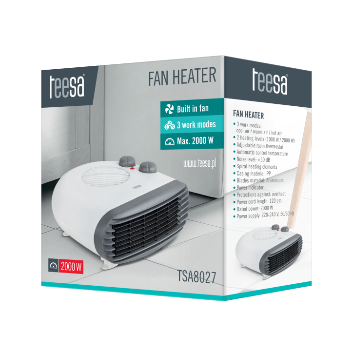 Termowentylator Teesa (1000 W, 2000 W) Termowentylator Teesa (1000 W, 2000 W)