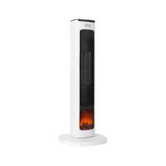 Termowentylator kolumnowy PTC Teesa z funkcją imitacji kominka.