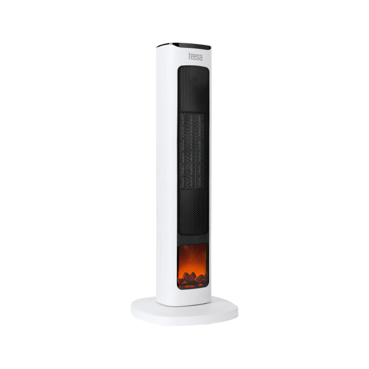 Termowentylator kolumnowy PTC Teesa z funkcją imitacji kominka. Termowentylator kolumnowy PTC Teesa z funkcją imitacji kominka.