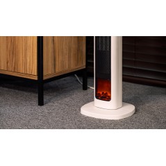 Termowentylator kolumnowy PTC Teesa z funkcją imitacji kominka.