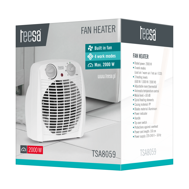 Termowentylator Teesa (800, 1200, 2000W) Termowentylator Teesa (800, 1200, 2000W)