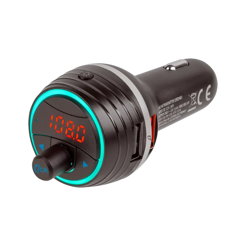 Transmiter samochodowy FM z funkcą bluetooth i dwoma gniazdami USB