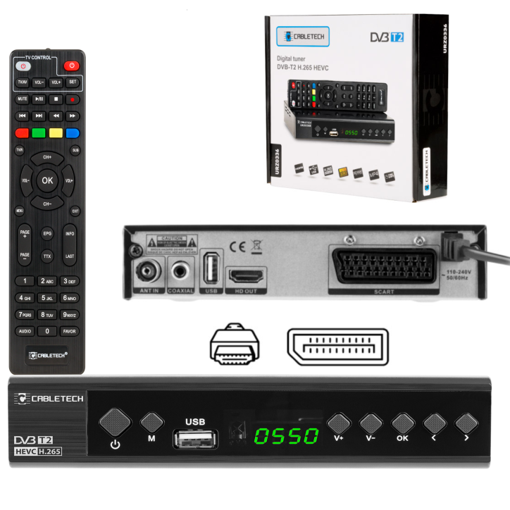 Tuner DVB-T/C Hevc H.265 10bit Cabletech Tuner DVB-T/C Hevc H.265 10bit Cabletech