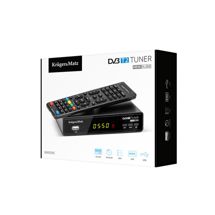 Tuner DVB-T2 H.265 HEVC Kruger&Matz Tuner DVB-T2 H.265 HEVC Kruger&Matz