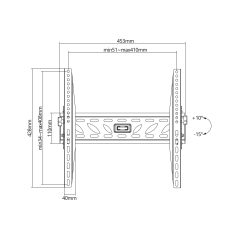 Uchwyt Basic do ściany 32-55 cali czarny LCD/PDP LP09