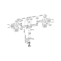 Uchwyt do 2 monitorów 13" - 27" Cabletech