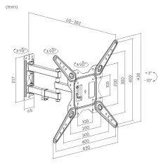 Uchwyt do ściany 23-55 cali czarny LPA51-443 (regulacja w pionie i w poziomie)