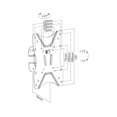 Uchwyt do ściany czarny - 23"-42"