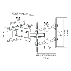 Uchwyt do ściany Kruger&Matz do LED TV 37-70 cali (regulacja w pionie i w poziomie)