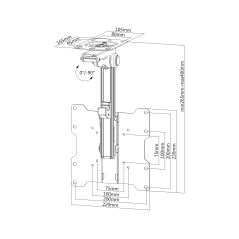 Uchwyt do sufitu/skosu uniwersalny do LED TV (17-37") LCD-CM222