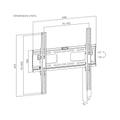 Uchwyt naścienny uniwersalny do LED TV (32-55") LP42-44DT regulacja w pionie