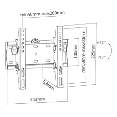 Uchwyt naścienny uniwersalny Kruger&Matz do LED TV (23-42") regulacja w pionie
