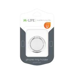 Uchwyt uniwersalny typu pierścień do telefonu srebrny