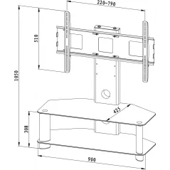 Uchwyt-stojak do LCD/Plasmy srebrny uniwersalny do 50kg/50"