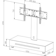 Uchwyt-stojak do LCD/Plasmy czarny obrotowy uniwersalny do 50kg/50"