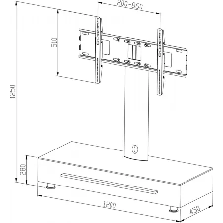 Uchwyt-stojak do LCD/Plasmy czarny obrotowy uniwersalny do 50kg/50"