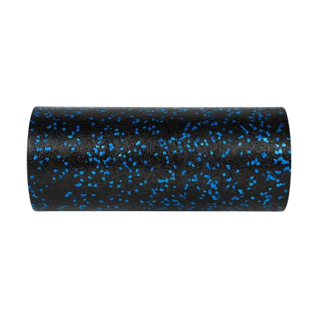Wałek do masażu, roller piankowy gładki 14x33cm, kolor czarno-niebieski, materiał EPP, REBEL ACTIVE