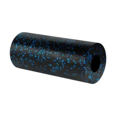 Wałek do masażu, roller piankowy gładki 14x33cm, kolor czarno-niebieski, materiał EPP, REBEL ACTIVE