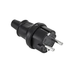 Wtyczka typu niemieckiego 16A/250V- IP44 (gumowa czarna) 2237
