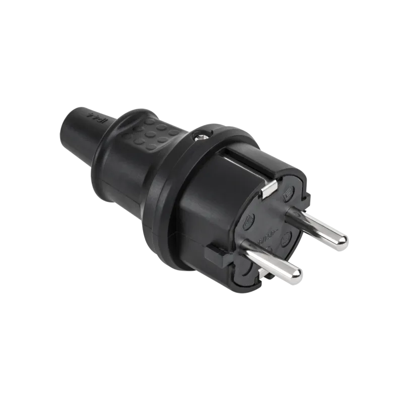 Wtyczka typu niemieckiego 16A/250V- IP44 (gumowa czarna) 2237 Wtyczka typu niemieckiego 16A/250V- IP44 (gumowa czarna) 2237