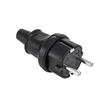 Wtyczka typu niemieckiego 16A/250V- IP44 (gumowa czarna) 2237