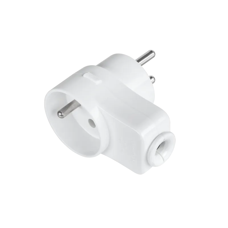 Wtyczka kątowa z gniazdem i uziemieniem WTG-10