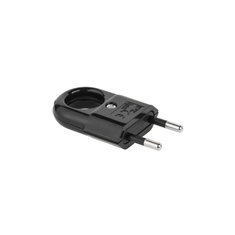 Wtyczka płaska z uchwytem czarna WTP2C-2