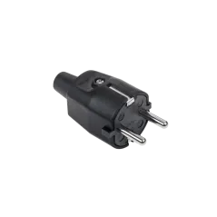 Wtyczka typu niemieckiego 16A/250V (gumowa czarna) 2209