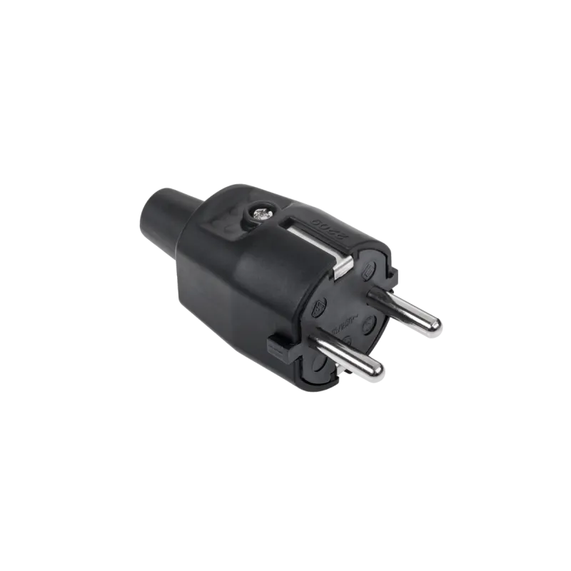 Wtyczka typu niemieckiego 16A/250V (gumowa czarna) 2209 Wtyczka typu niemieckiego 16A/250V (gumowa czarna) 2209