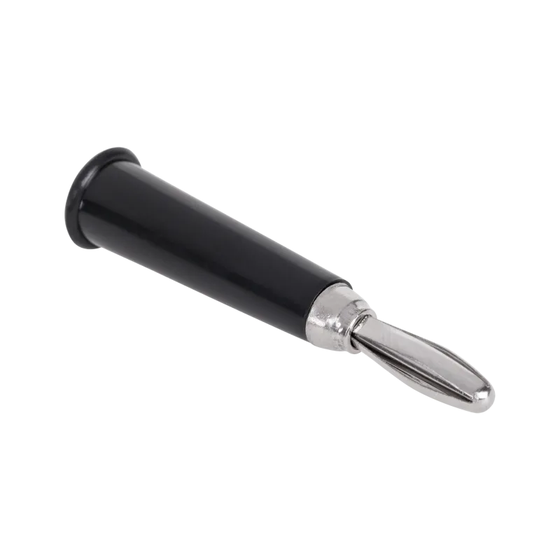 Wtyk bananowy prosty plastikowy czarny Cabletech