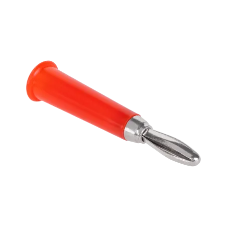 Wtyk bananowy prosty plastikowy czerwony Cabletech