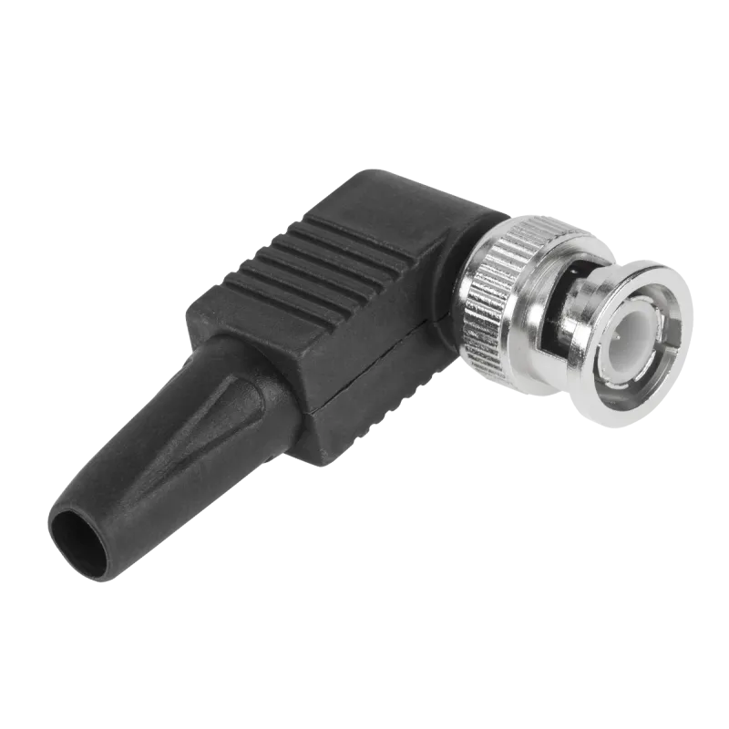 Wtyk BNC kątowy z odgiętką