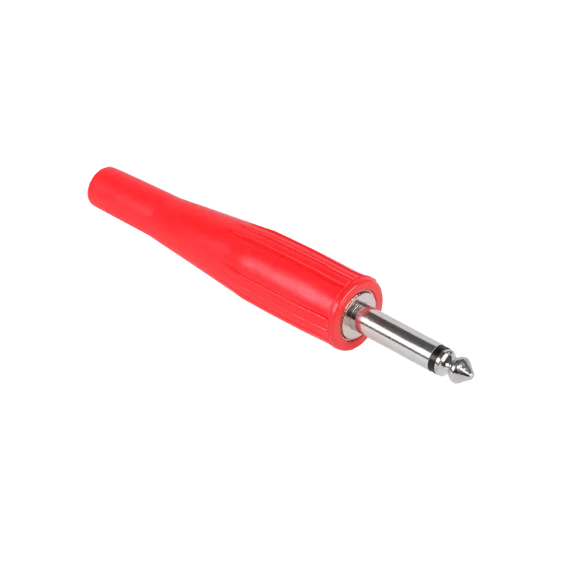 Wtyk Jack 6,3 mono gum.czerwony