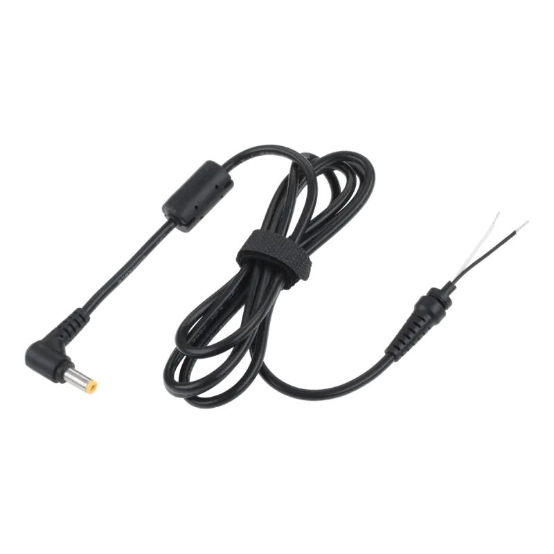 Wtyk kątowy 5,5/2,5 (18,5V/3,8A) sieciowy z kablem do montażu Rebel Wtyk kątowy 5,5/2,5 (18,5V/3,8A) sieciowy z kablem do montażu Rebel