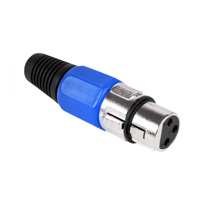 Wtyk mikrofonowy żeński niebieski