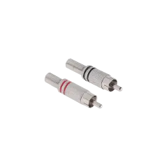 Wtyk RCA nikiel dwa paski czerwony/czarny Cabletech