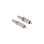 Wtyk RCA nikiel dwa paski czerwony/czarny Cabletech