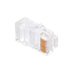 Wtyk telefon. RJ45 8P 8C(drut)przelotowy CAT.5E