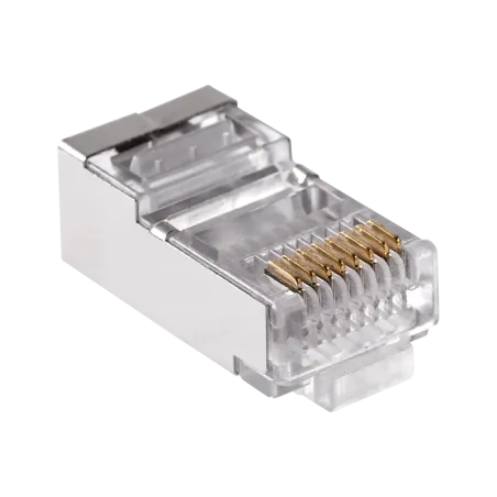 Wtyk telefon. RJ45 8P 8C(drut)przelotowy CAT.5E ekranowany