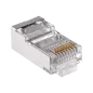 Wtyk telefon. RJ45 8P 8C(drut)przelotowy CAT.5E ekranowany