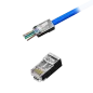 Wtyk telefon. RJ45 8P 8C(drut)przelotowy CAT.5E ekranowany